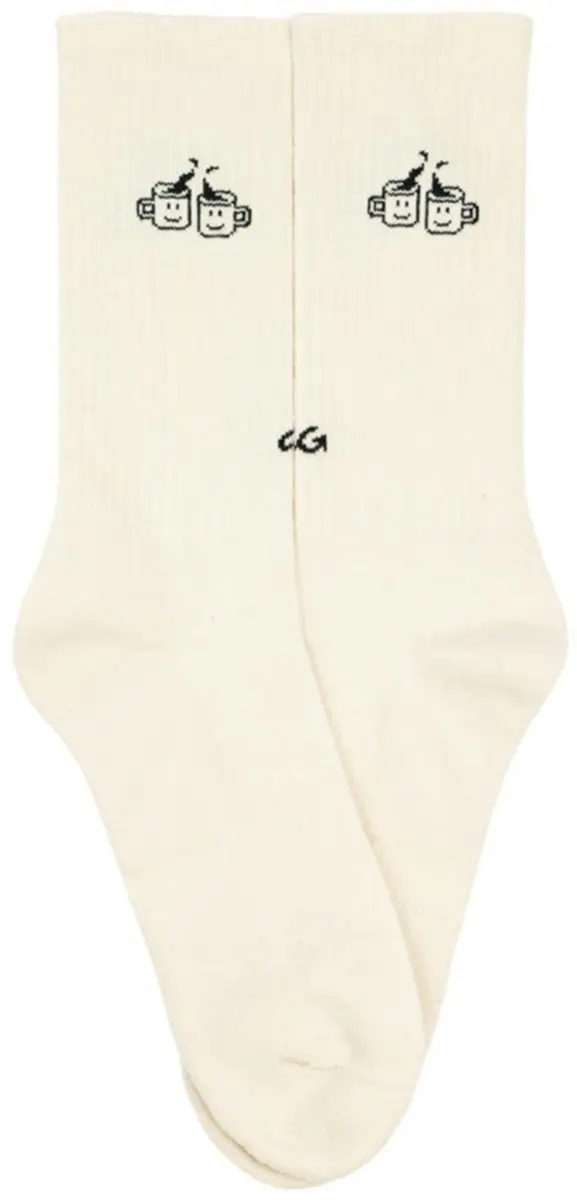 Alfredo Gonzales unisex athletic sokken outline coffee wit - afbeelding 2 van 2