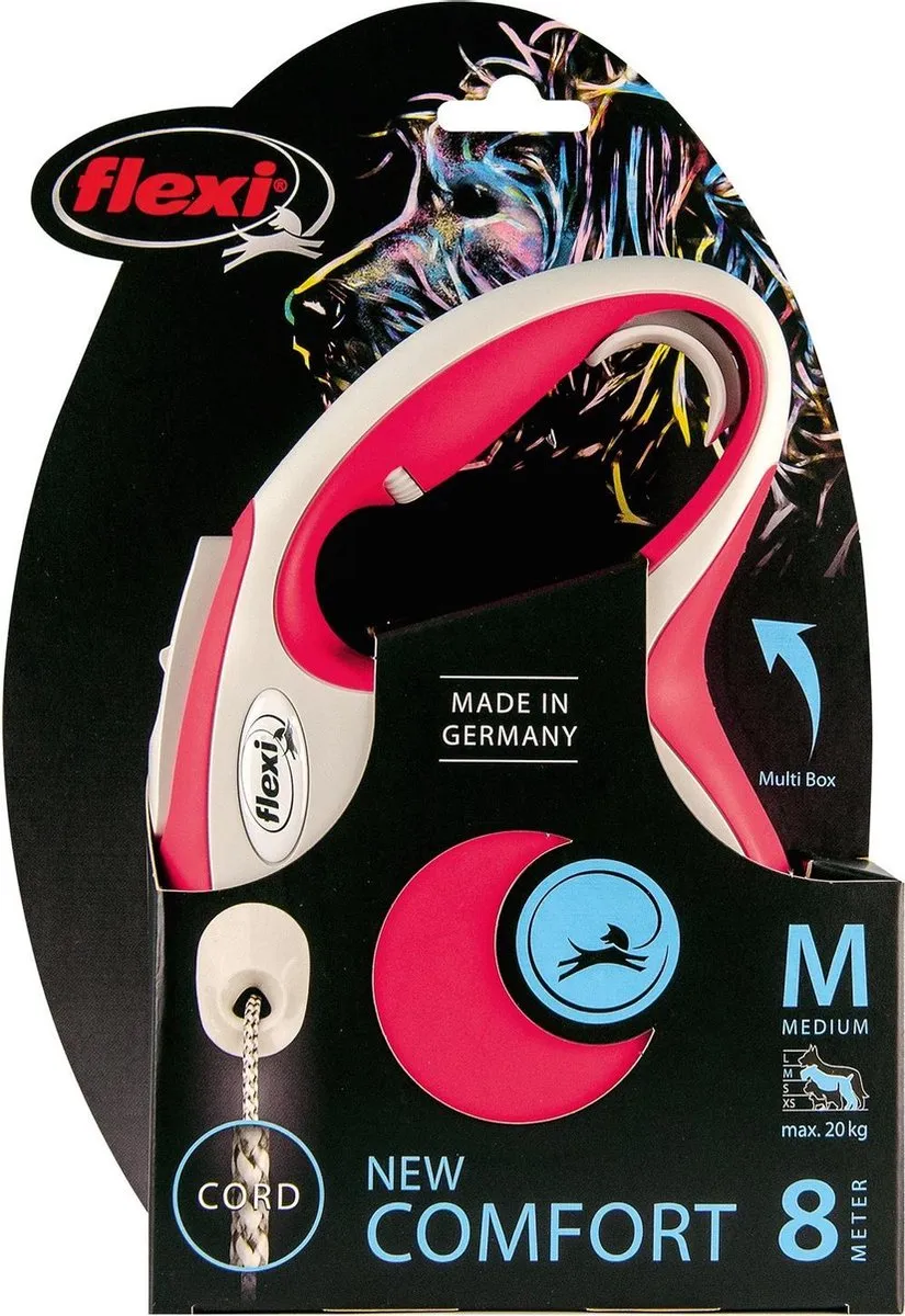 Flexi New Comfort Hondenriem M - 8m Rood