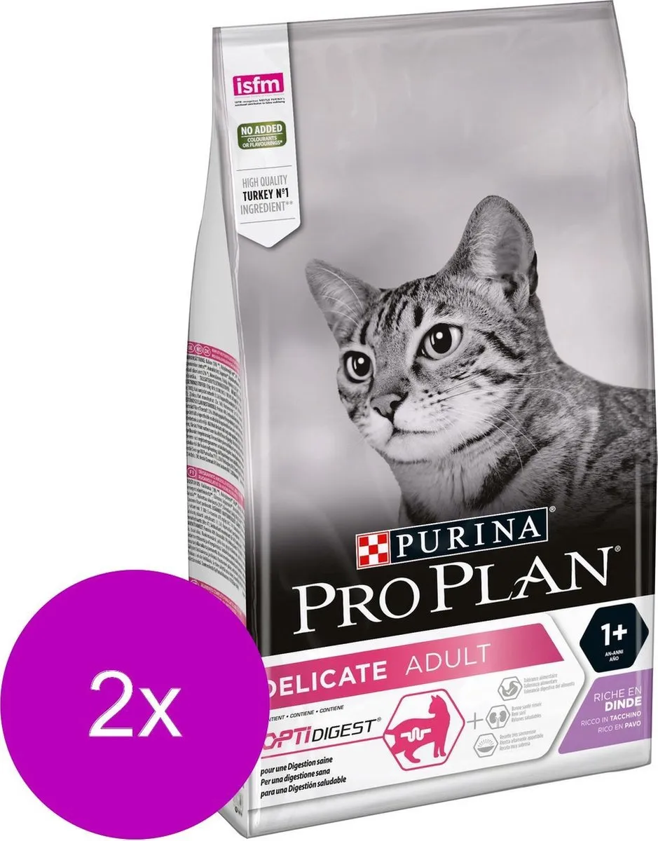 Pro Plan Cat Adult Delicate Kalkoen & Rijst - 2x1,5kg
