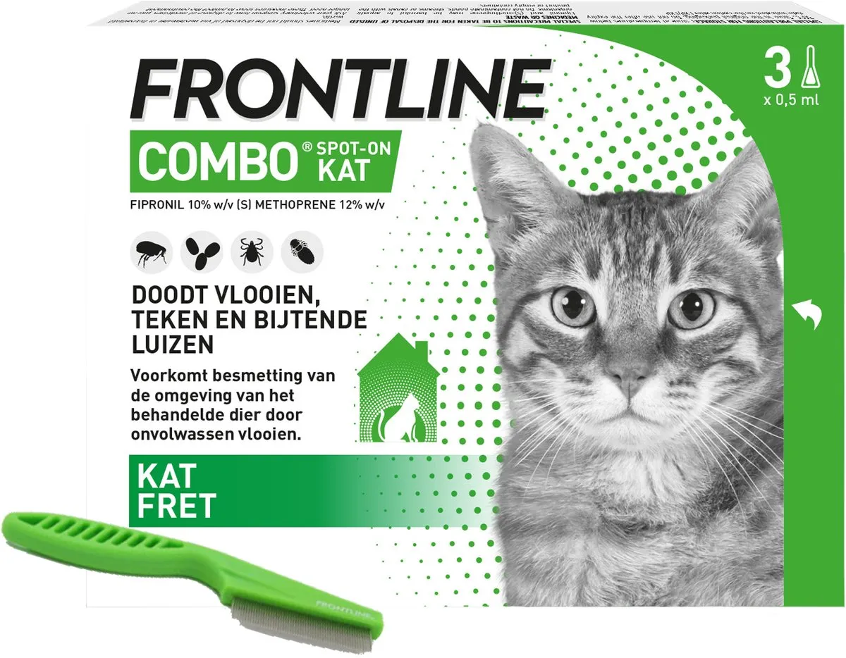 Frontline Combo Kat Vlooiendruppels 3x1.5ml