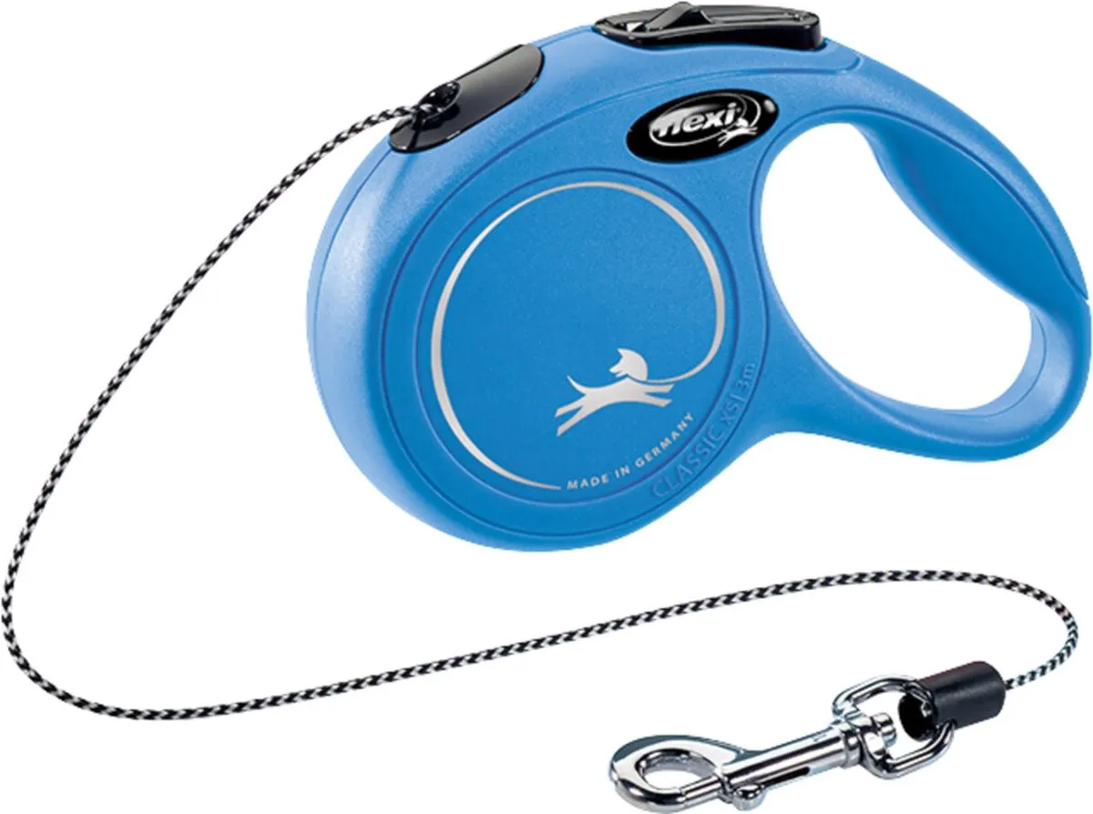 Flexi New Classic Hondenriem Koord - Blauw - 5m