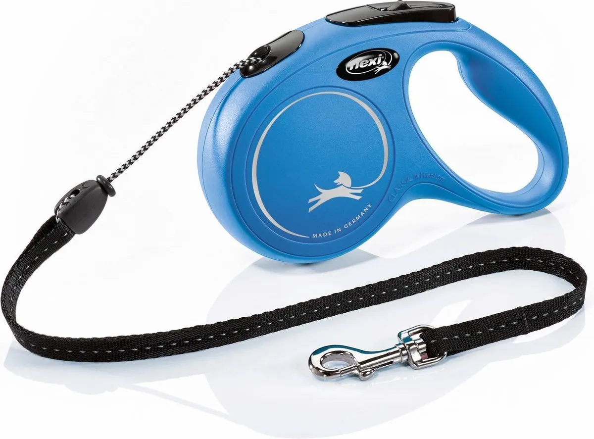 Flexi New Classic Hondenriem Koord - Blauw - 5m