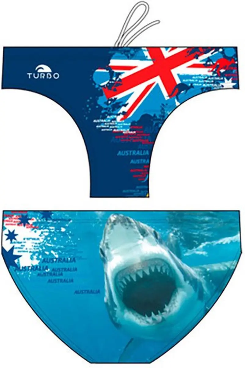 Turbo Shark Australia 2015 Waterpolo Zwemslip Blauw 4XL Man