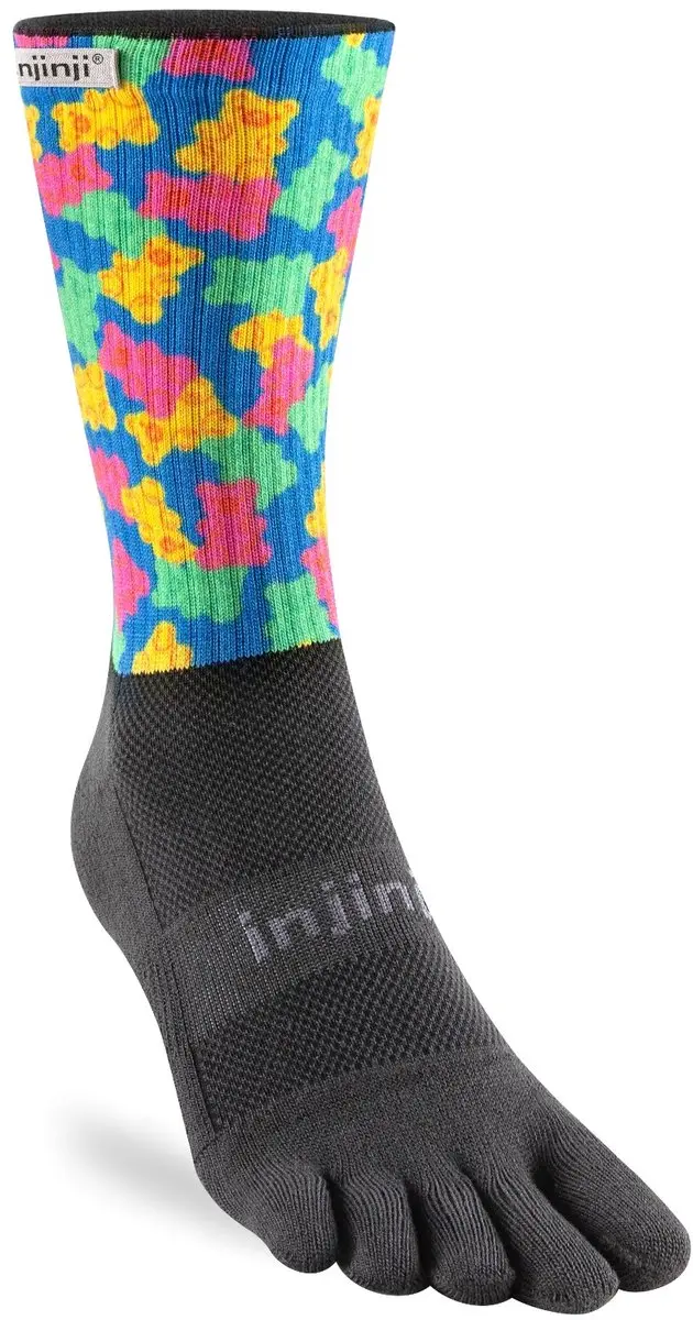 Injinji Trail Midweight Crew Sokken - Oranje/Blauw/Groen