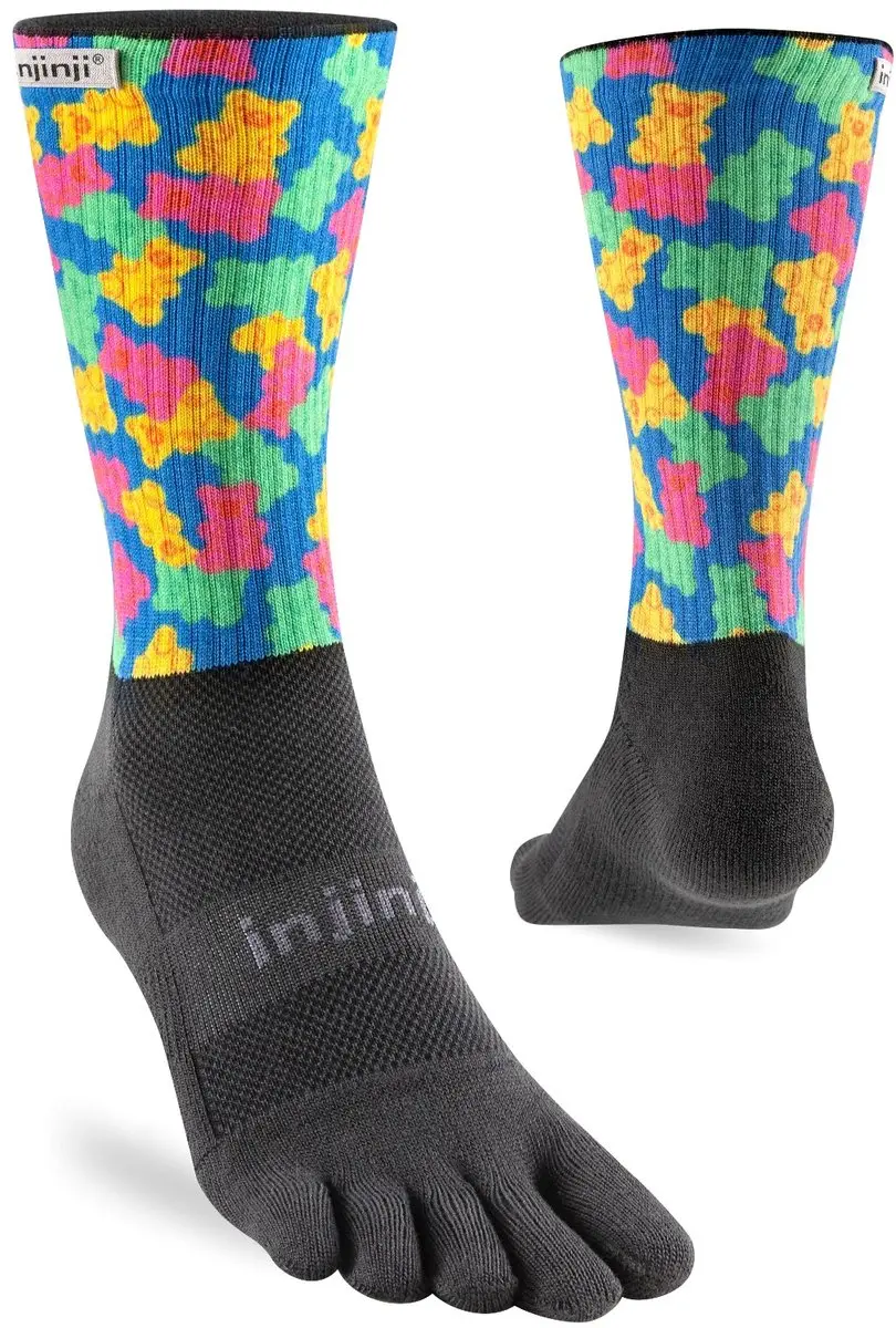 Injinji Trail Midweight Crew Sokken - Oranje/Blauw/Groen - afbeelding 2 van 2