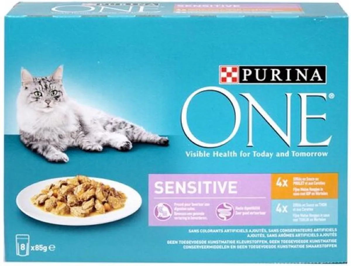 Purina 7+ Fijne Malse Reepjes Kip-Tonijn 8x85g
