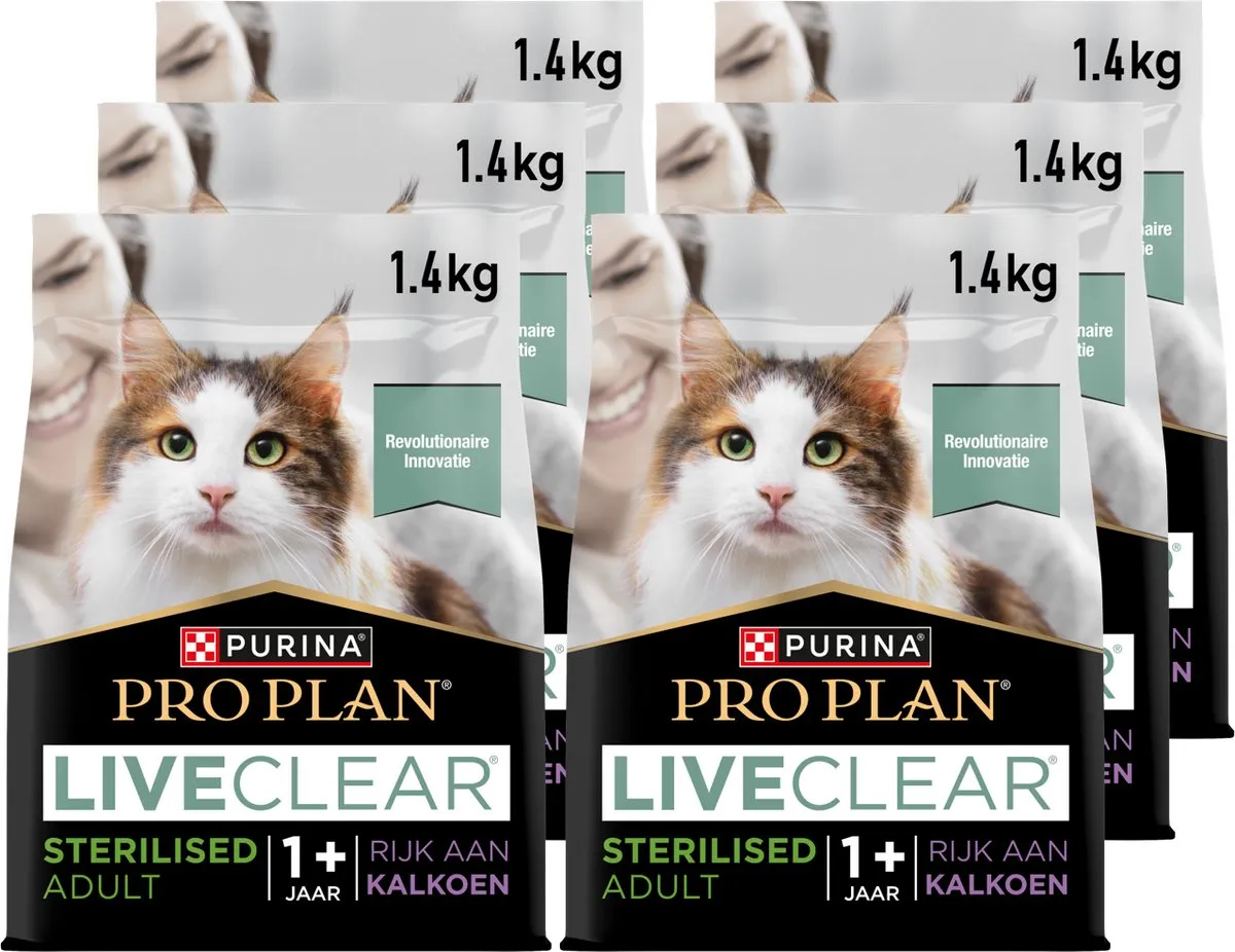 Pro Plan Cat Liveclear Kalkoen - 6x1.4kg