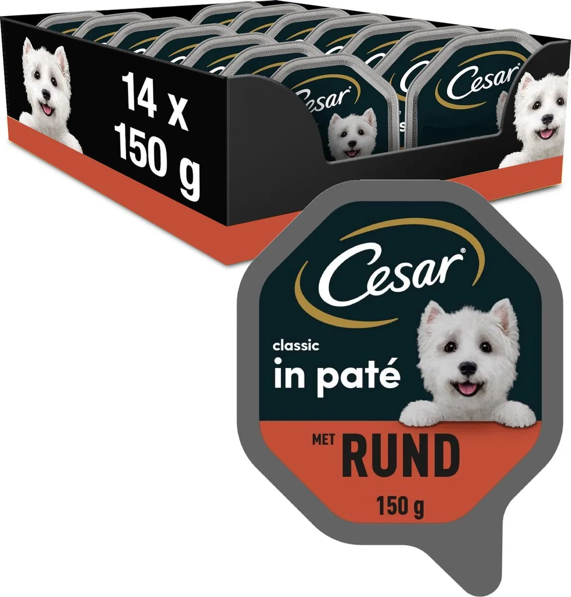 César Hondenvoer Classic Rund Paté - 14x150g
