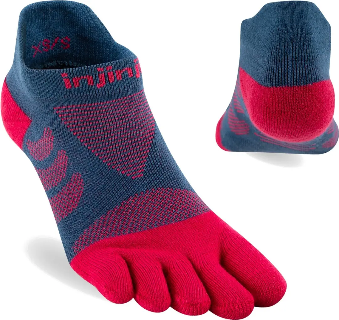 Injinji Ultra Run No-Show Dames Sokken - Berry Rood - afbeelding 5 van 5