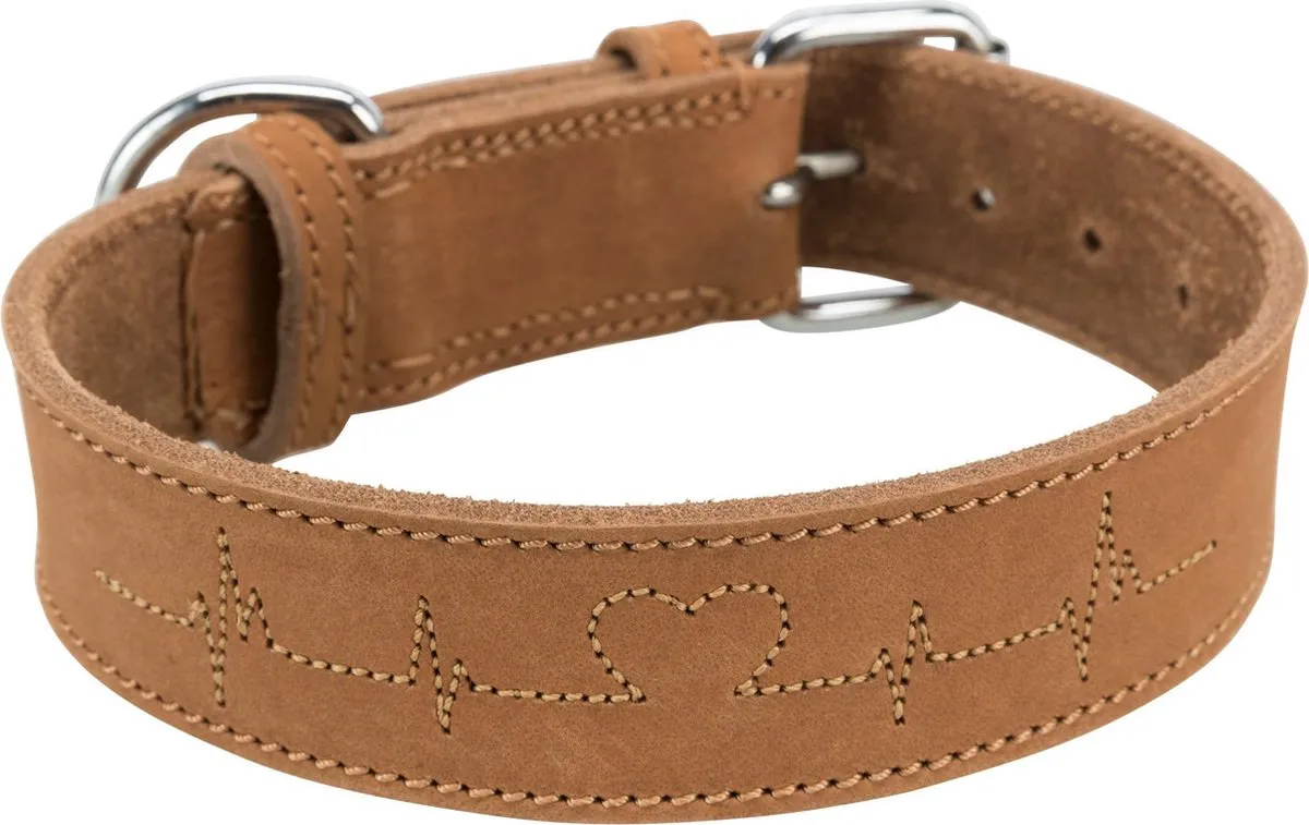 Trixie Rustic Vetleren Halsband M - Cognac