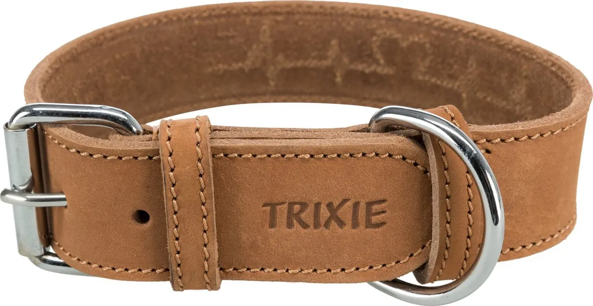 Trixie Rustic Vetleren Halsband M - Cognac
