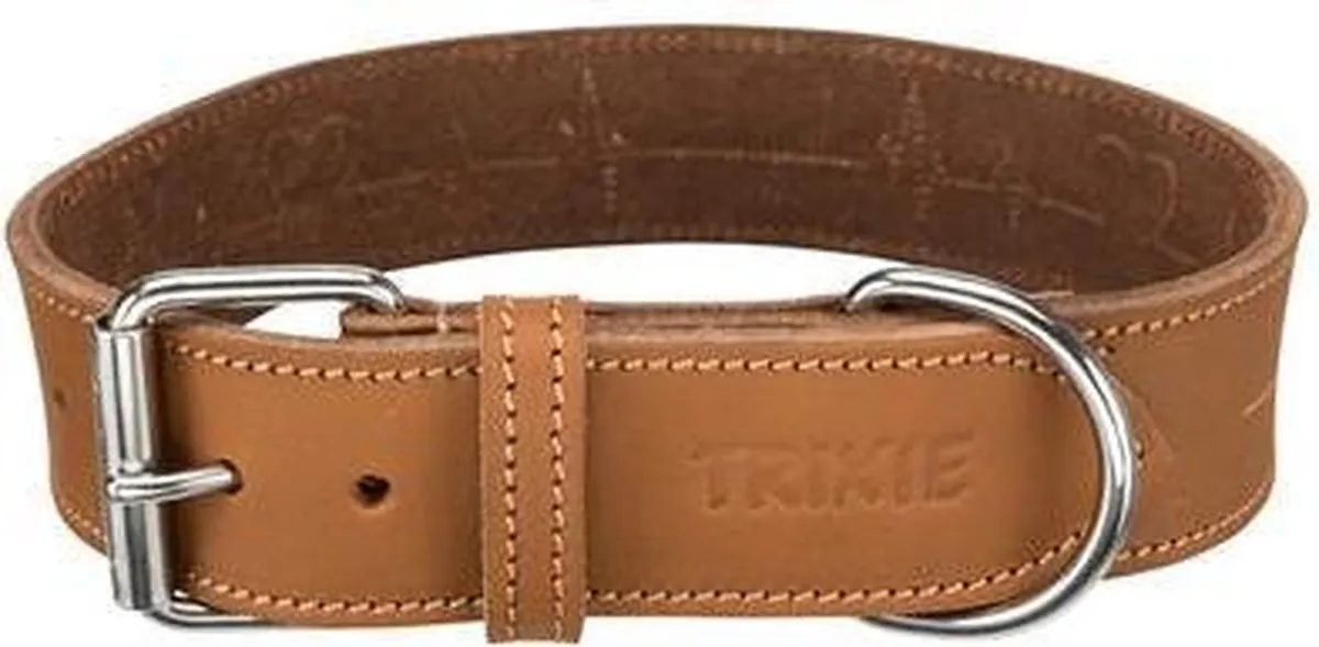 Trixie Rustic Vetleren Halsband M - Cognac - afbeelding 6 van 6