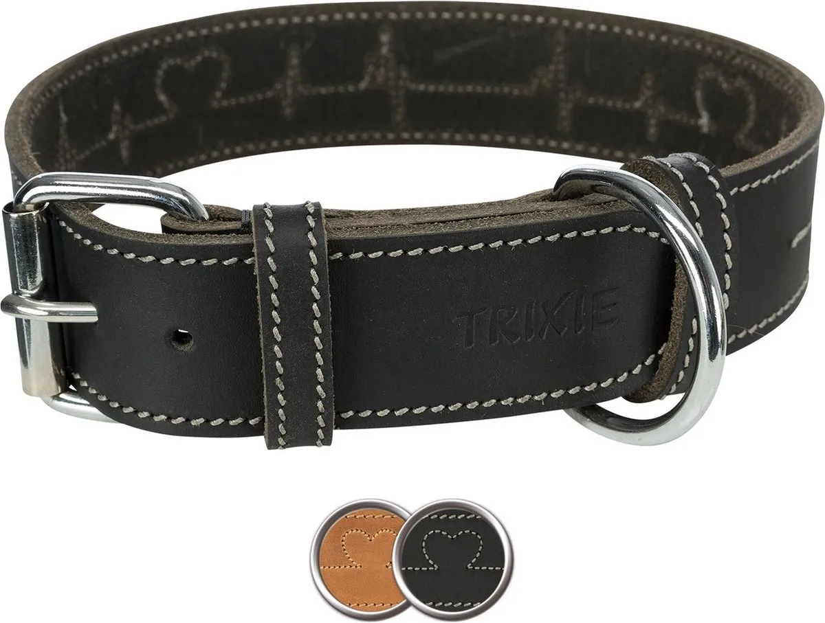 Trixie Rustic Vetleren Halsband M - Cognac