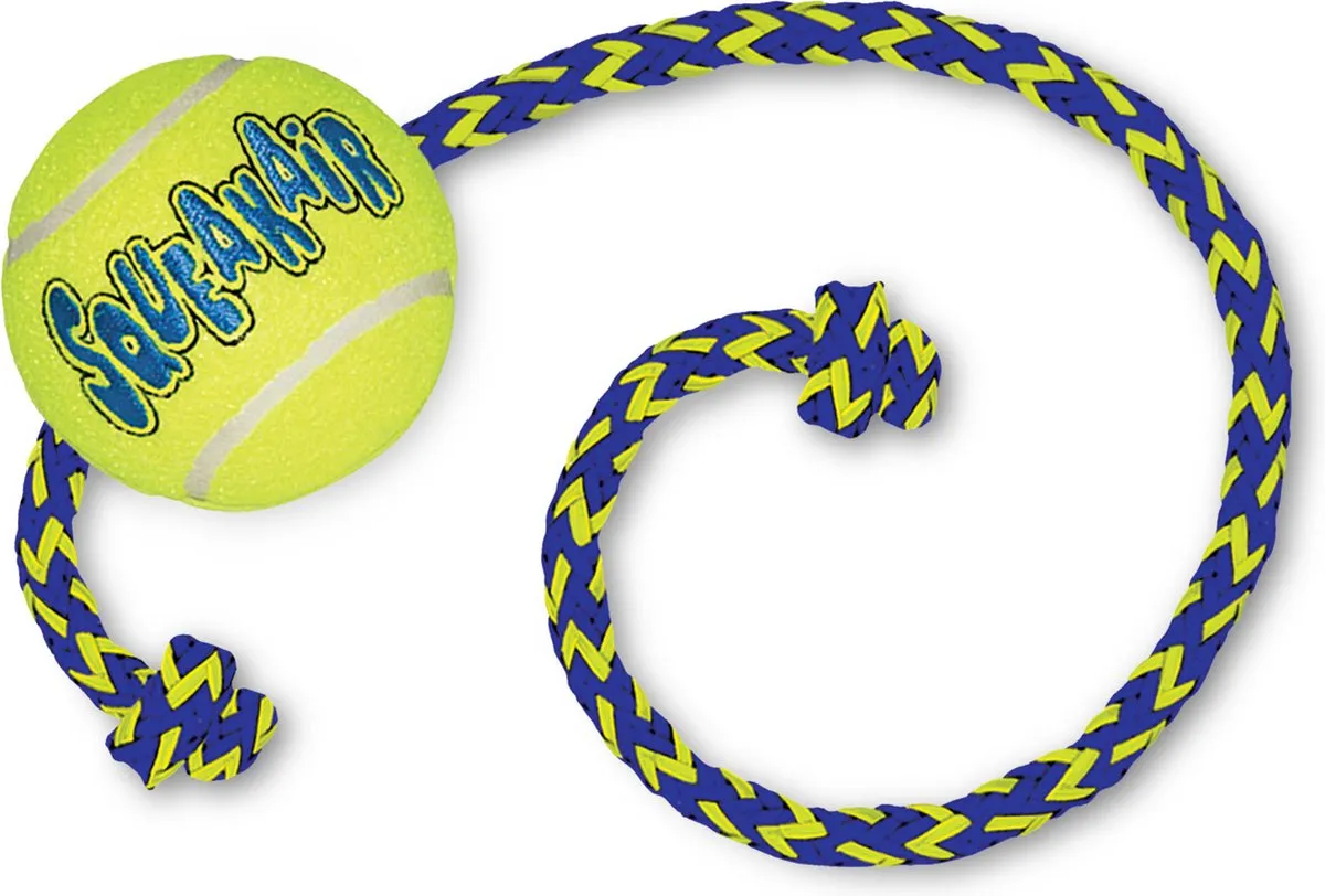 KONG Air Squeaker Bal - M - Blauw