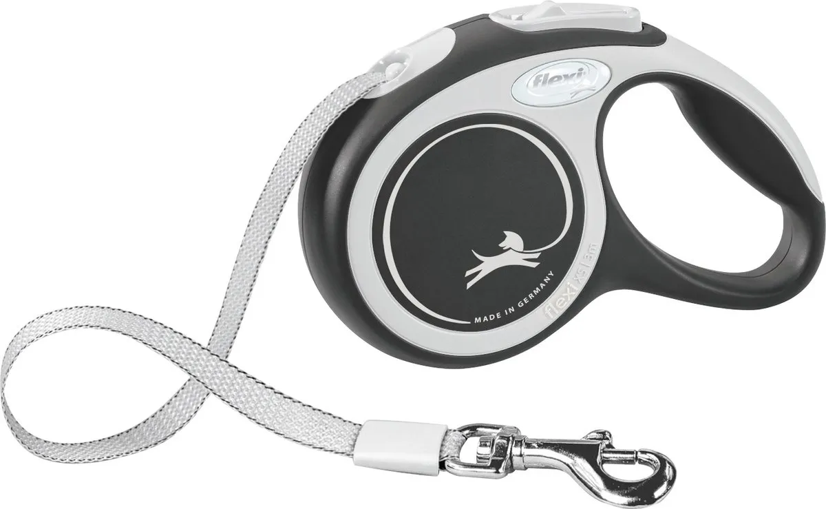 Flexi New Comfort Hondenriem S - 5m - Zwart/Grijs - <12kg