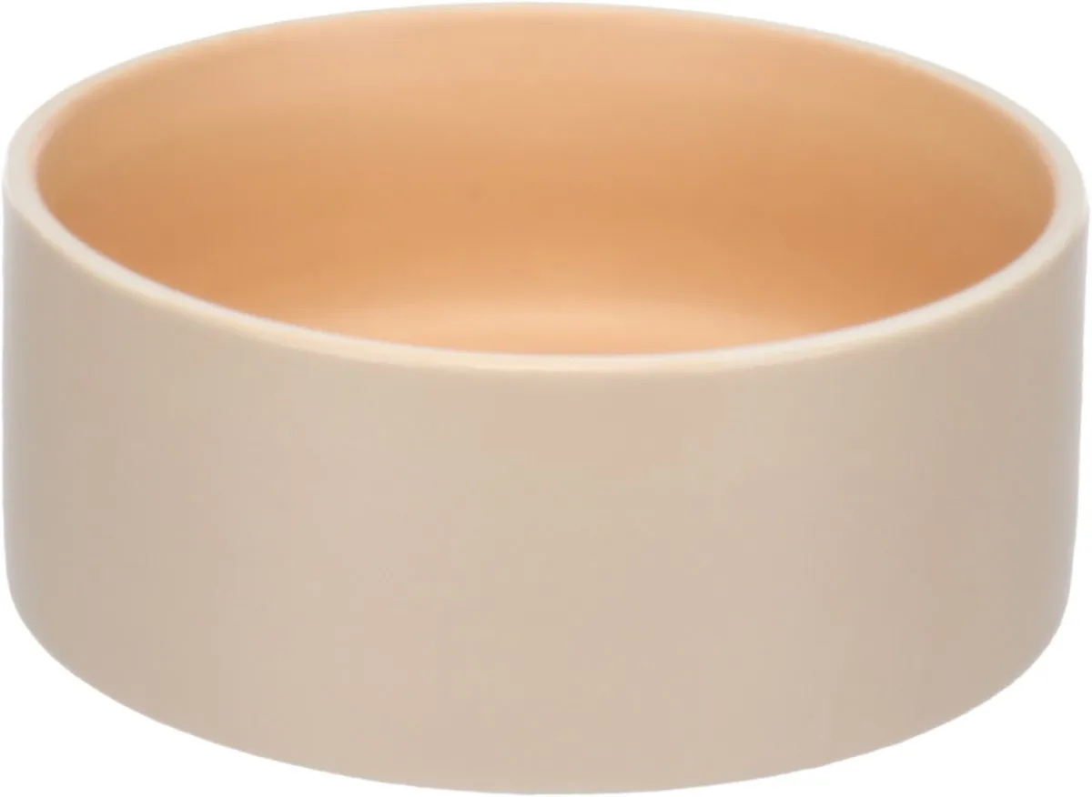Flamingo Anca Eet- en Drinkpot Keramiek - Ø16,5cm - 800ml - Beige & Oranje