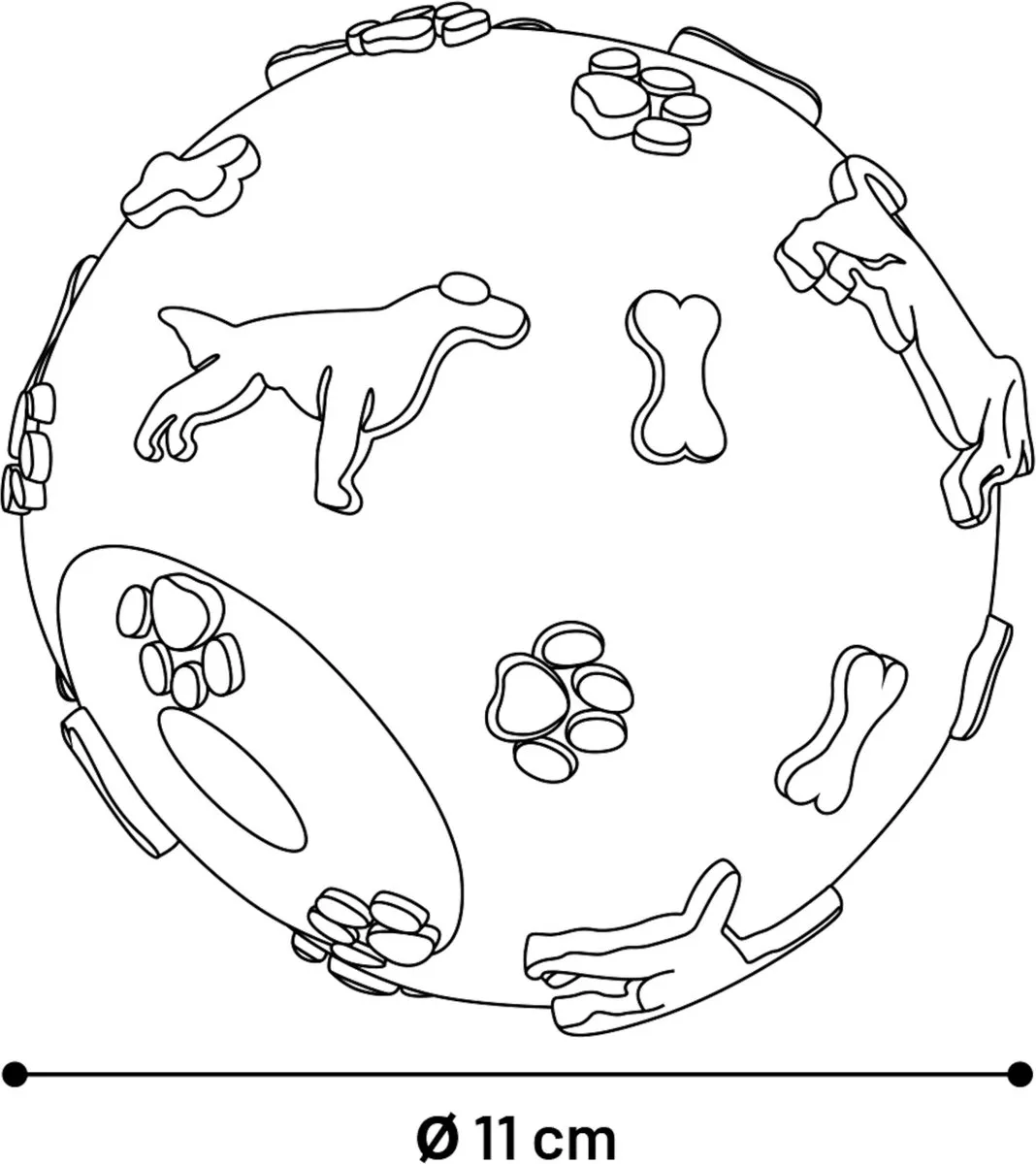 Flamingo Snackbal Taurus Ø11cm - Vulbaar Interactief Hondenspeelgoed - Paars