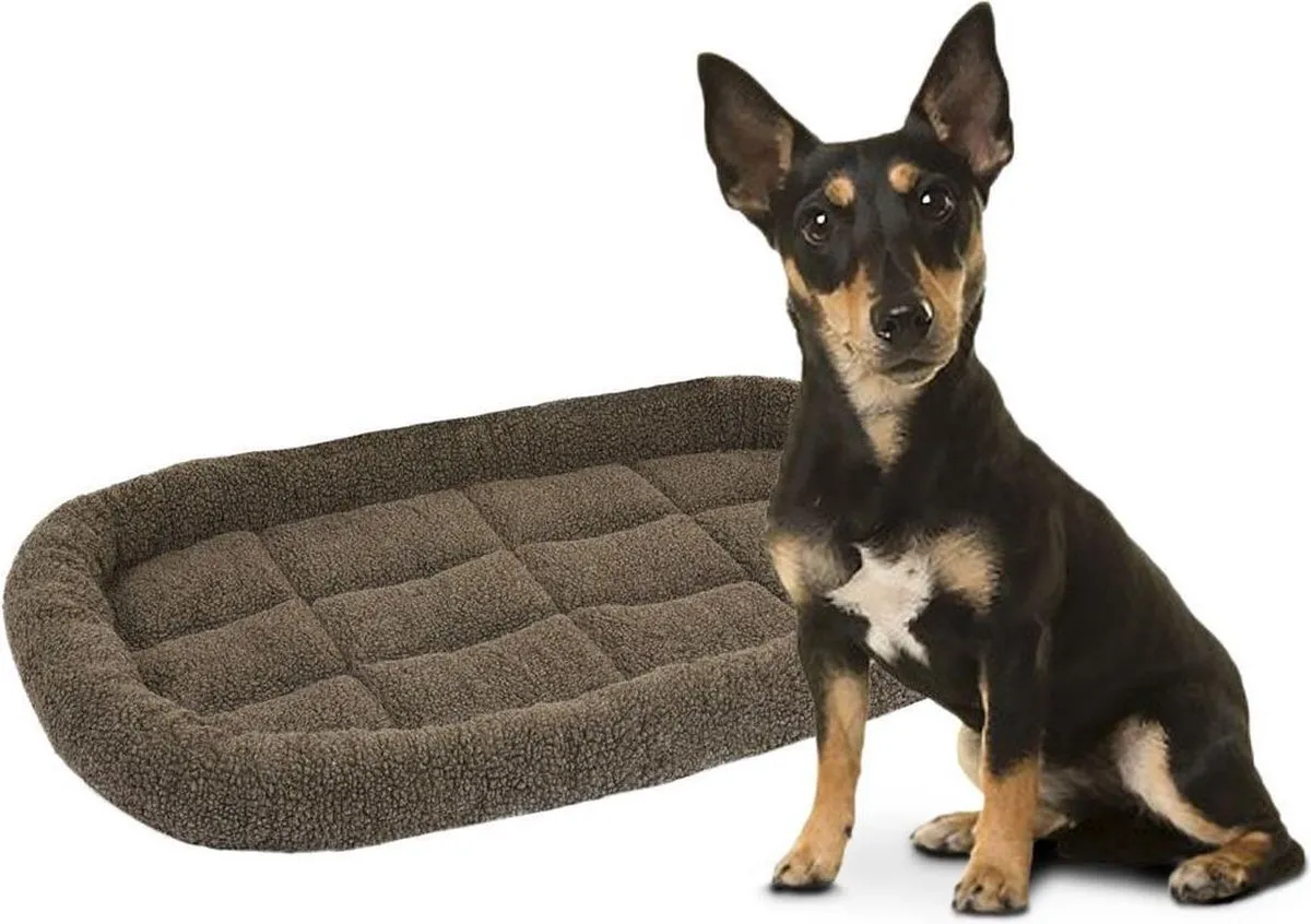 Flamingo Sherpa Kussen Honden - Bruin 70x41cm