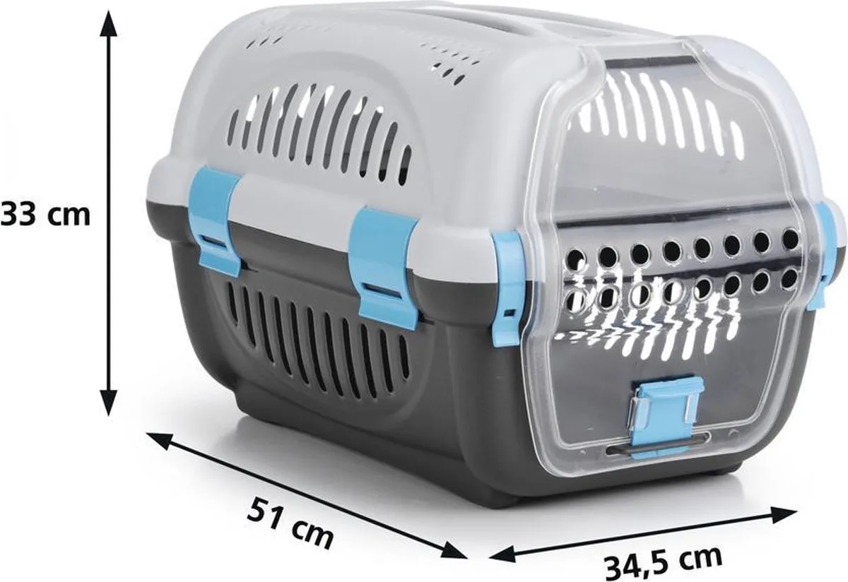 Beeztees Rhino Reismand - 51x34,5x33cm - Grijs/Blauw