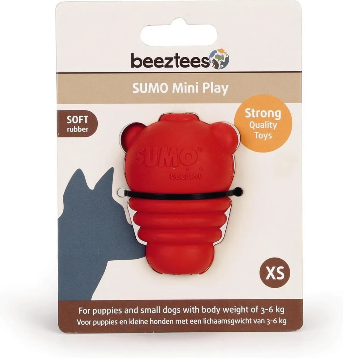Beeztees Sumo Mini Play Hondenspeelgoed - Rood XS