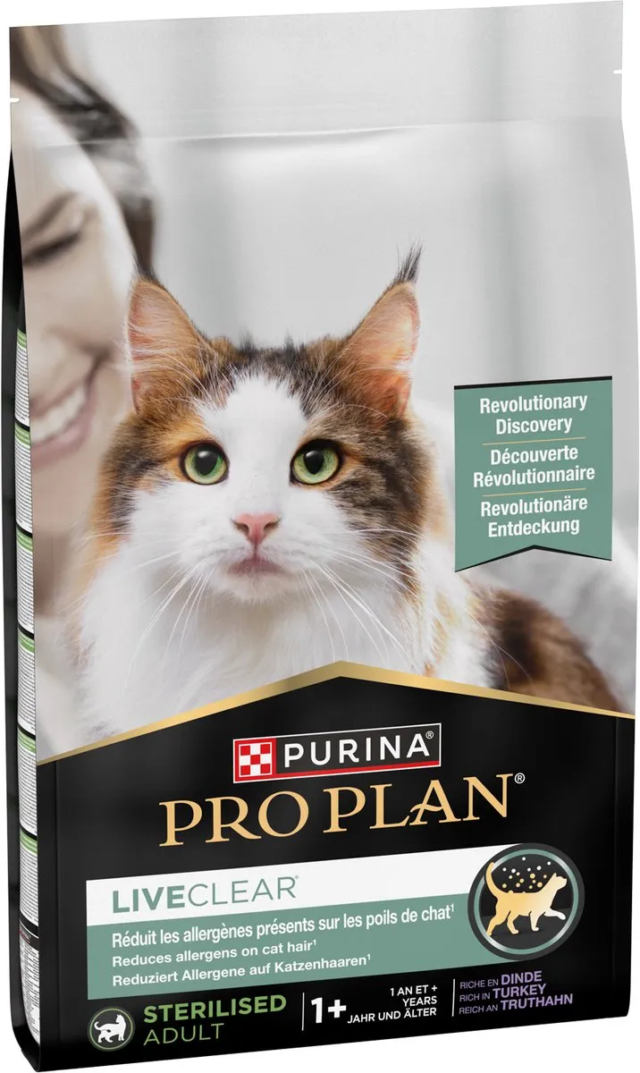 Pro Plan LiveClear Sterilised Adult Kalkoen Kattenvoer