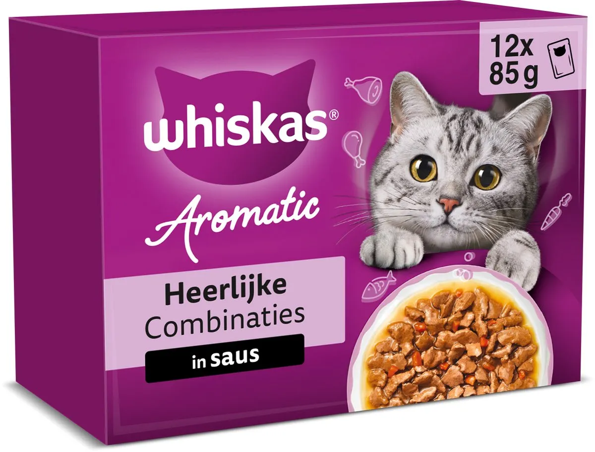 Whiskas Adult 1+ Aromatics in Saus Kattenvoer - 48x85g