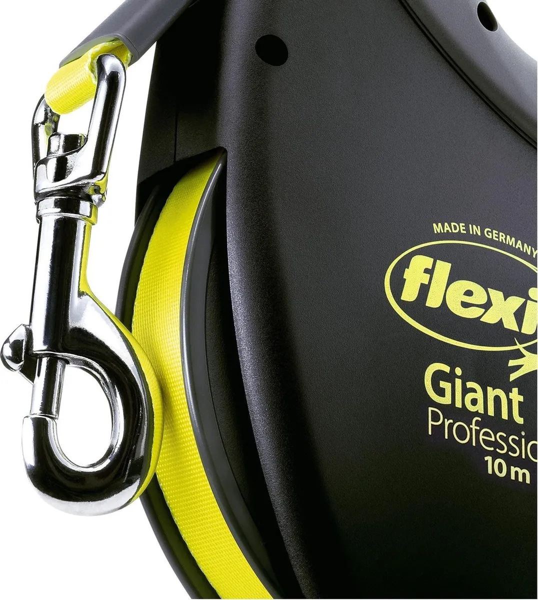 Flexi Giant Tape Hondenriem - Zwart/Neon - 10m
