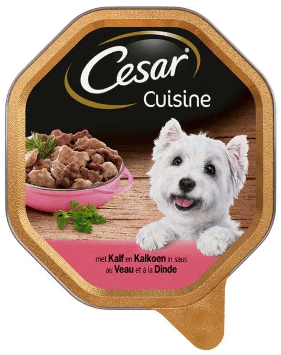 César Alu Cuisine Hondenvoer - Kalf & Kalkoen - 28 x 150g