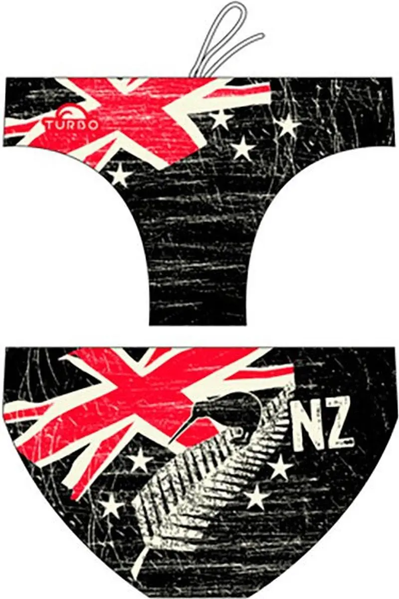 Turbo New Zealand Vintage 2013 Waterpolo Zwemslip Zwart XL Man