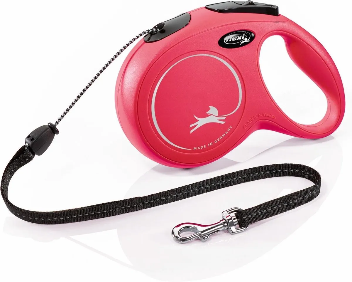 Flexi New Classic Hondenriem Koord - 8m - Rood