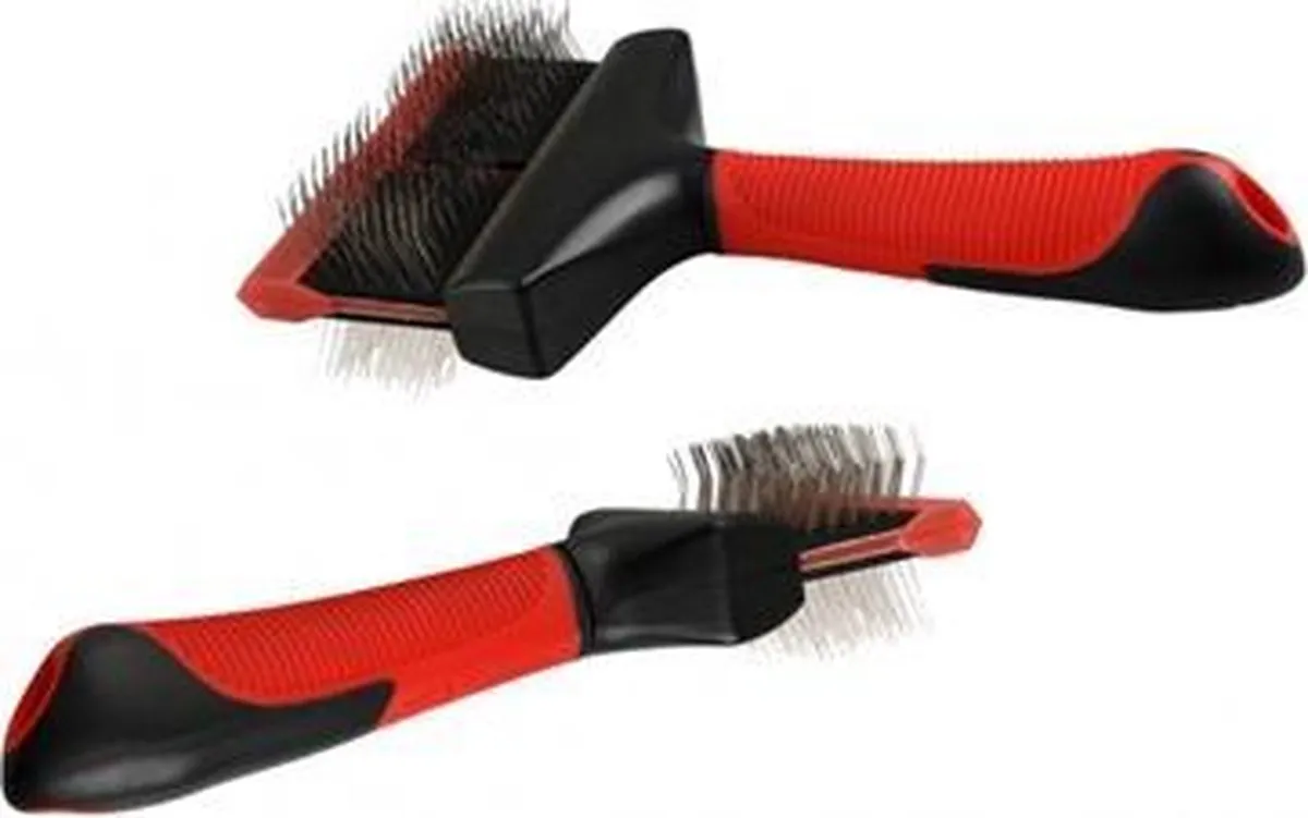 Flamingo 2-in-1 Slickerborstel Maat L - Rood