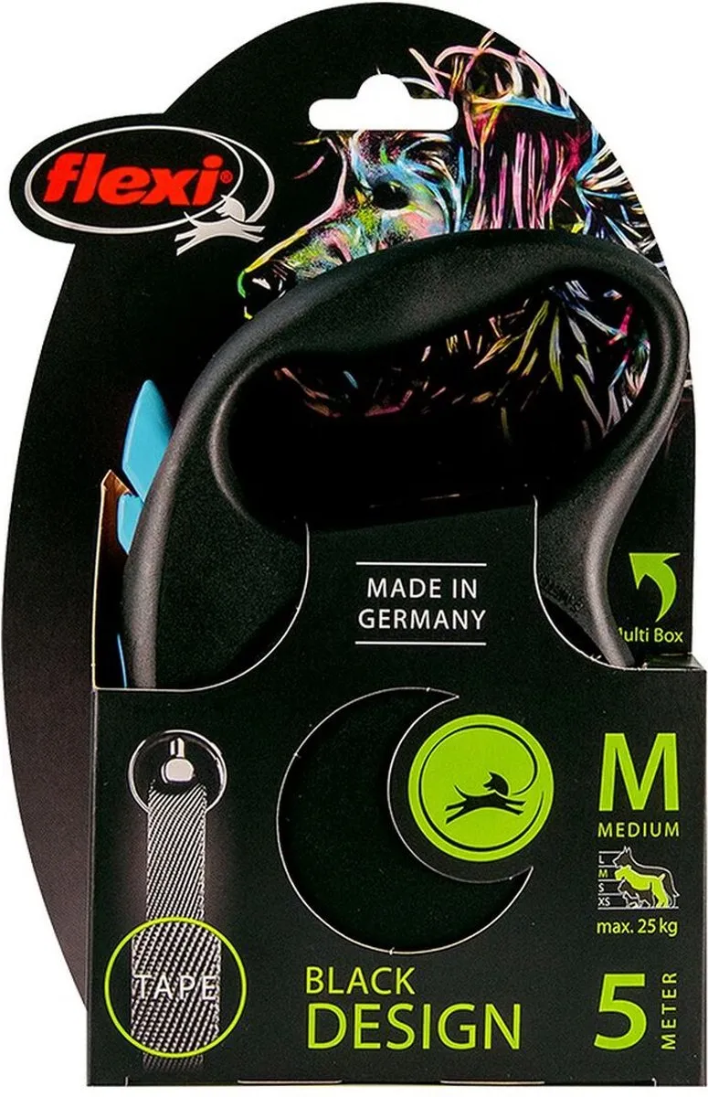 Flexi Black Design Hondenriem Rollijn Blauw - L 5m