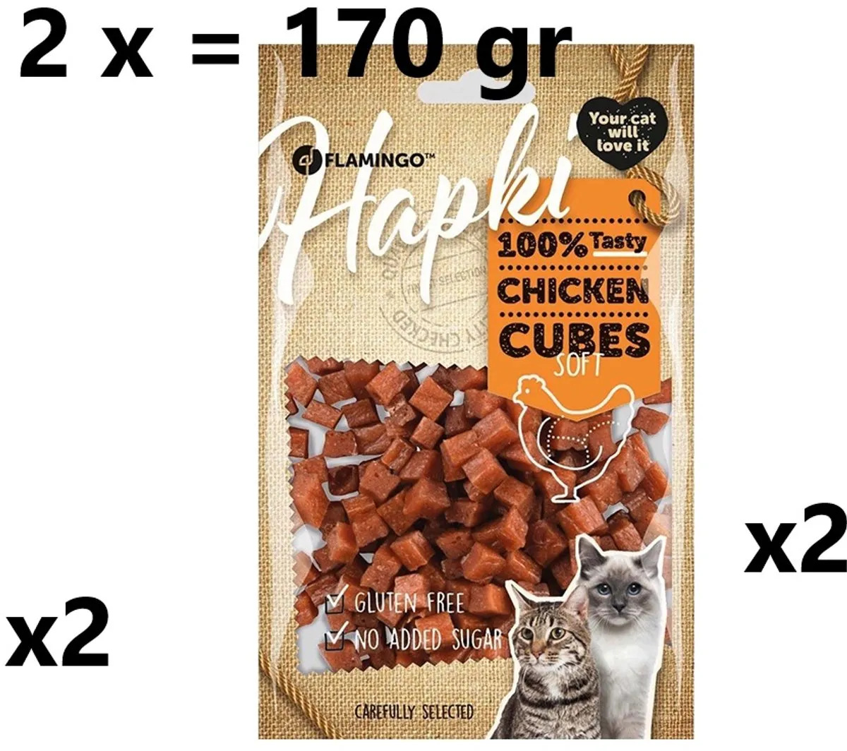 Flamingo Hapki Chicken Cubes Zacht Kattenvoer