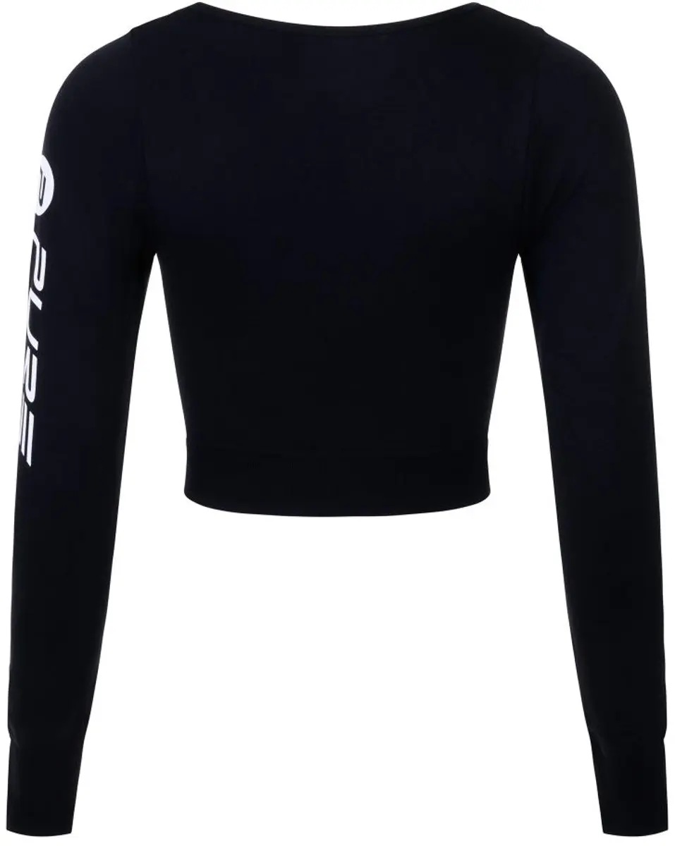 Pure2Improve Crop Top Dames - Maat XS - Sporttop Dames - Fitness Top - Seamless Training Top - 90% Nylon / 10% Spandex - Zwart - afbeelding 3 van 5