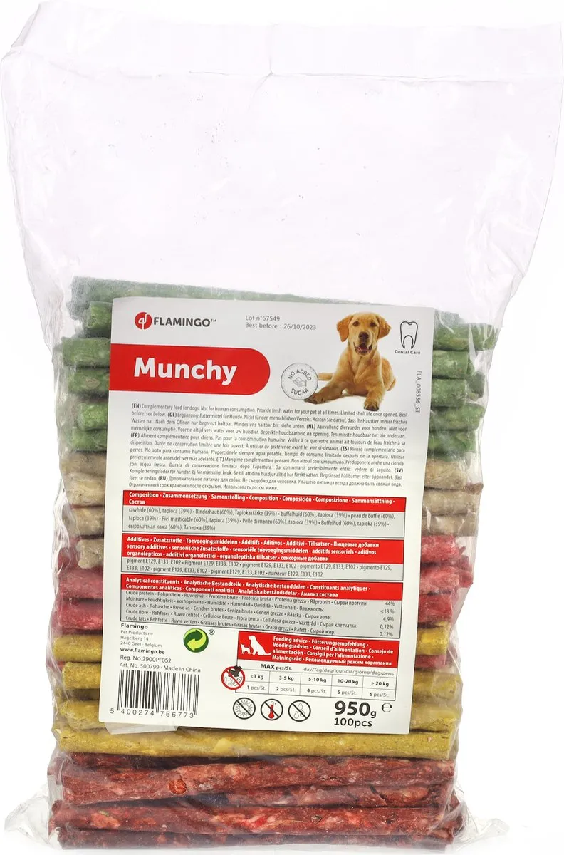 Flamingo Munchy Sigar Hondensnacks - 100 Stuks