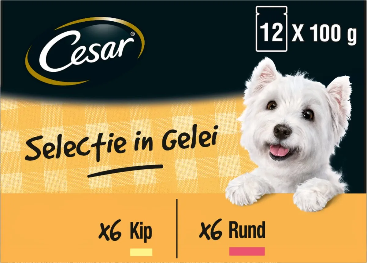 César Maaltijdzakjes Adult In Gelei - 12 Stuks