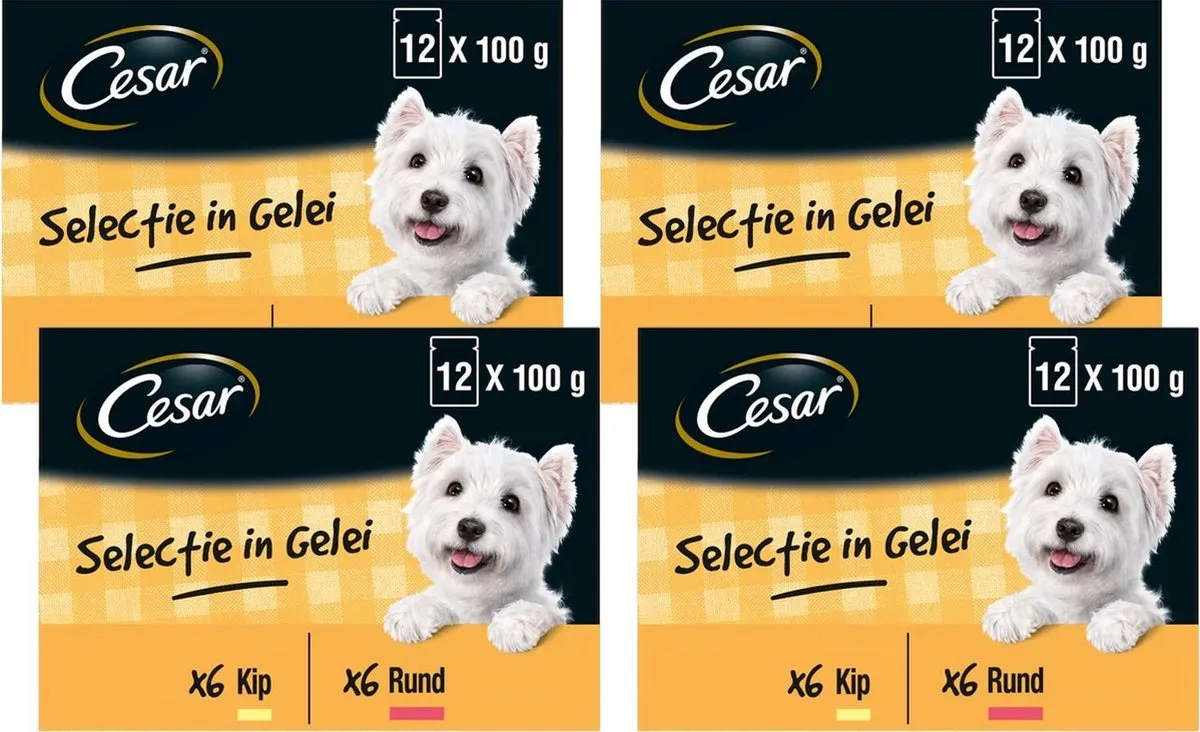 César Maaltijdzakjes Adult In Gelei - 12 Stuks