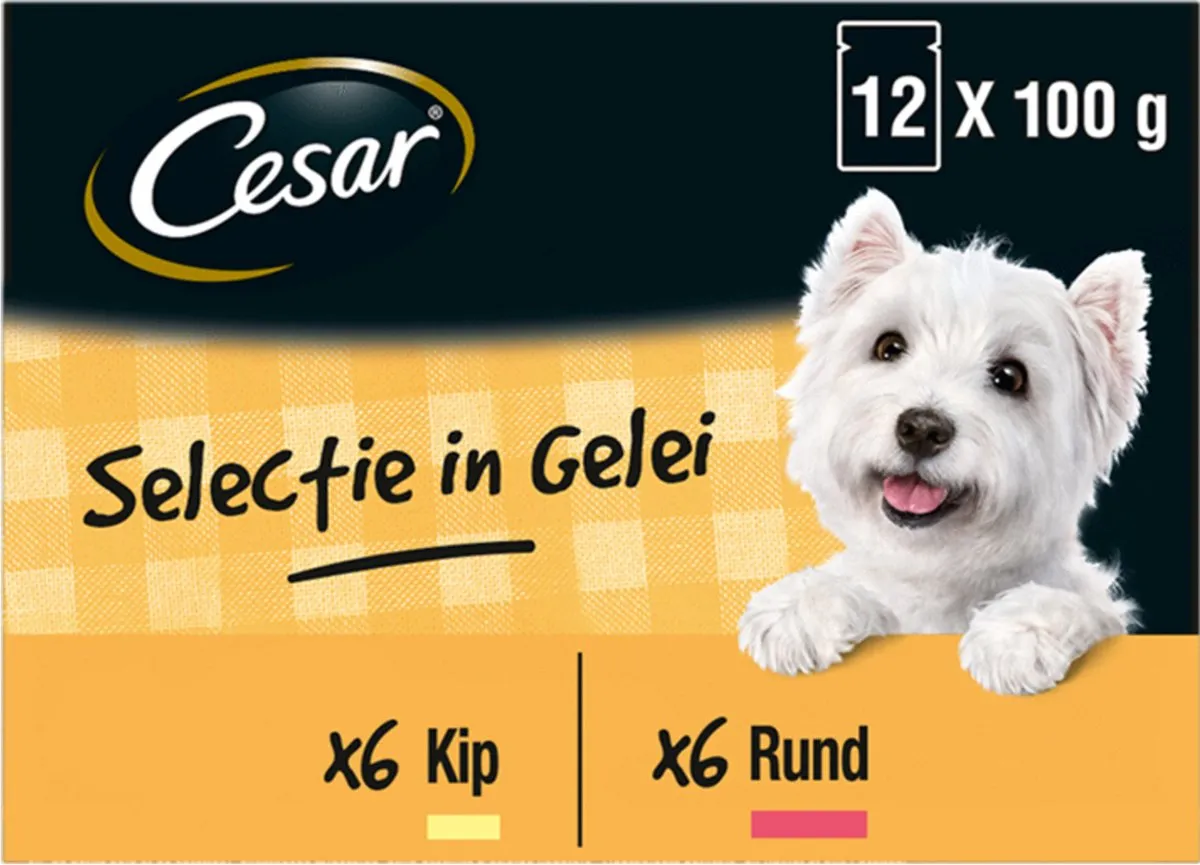 César Maaltijdzakjes Adult In Gelei - 12 Stuks
