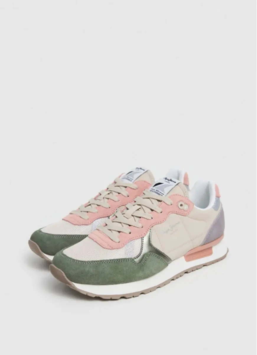 Pepe Jeans Brit Mix damestrainers - Bruin - afbeelding 2 van 6