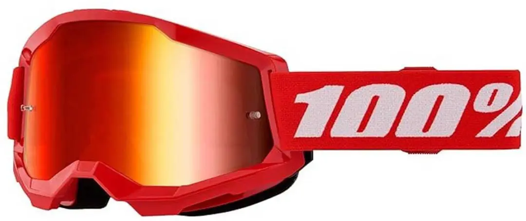 100% Strata 2 Essential Chrome Crossbril - Rood/Wit - afbeelding 2 van 3