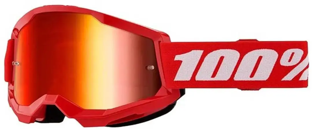 100% Strata 2 Essential Chrome Crossbril - Rood/Wit - afbeelding 3 van 3