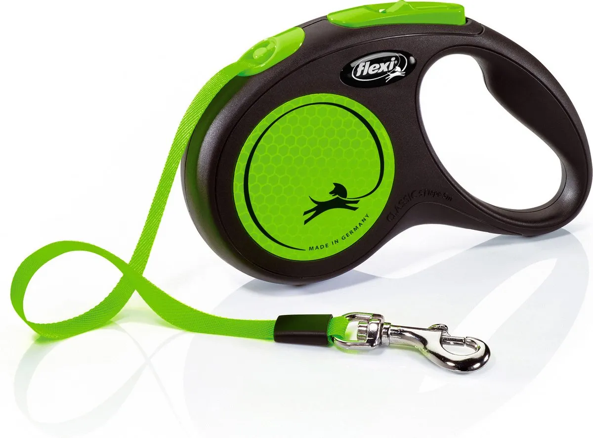 Flexi New Neon Hondenriem - Groen - S - 5m