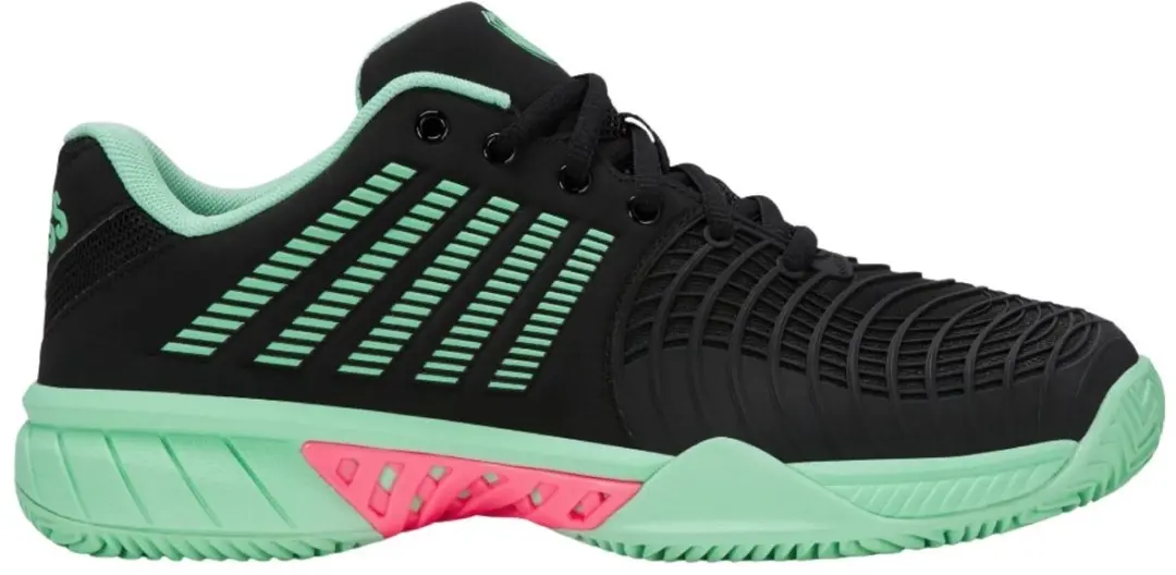 K-Swiss Express Light 3 Clay Dames Tennisschoen Zwart/Groen - afbeelding 2 van 6