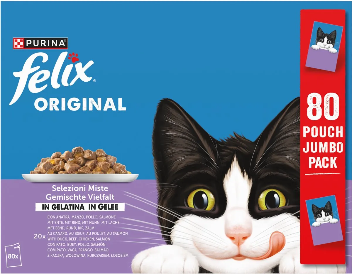 Purina Felix Mix Selectie in Gelei Natvoer - 80x85g