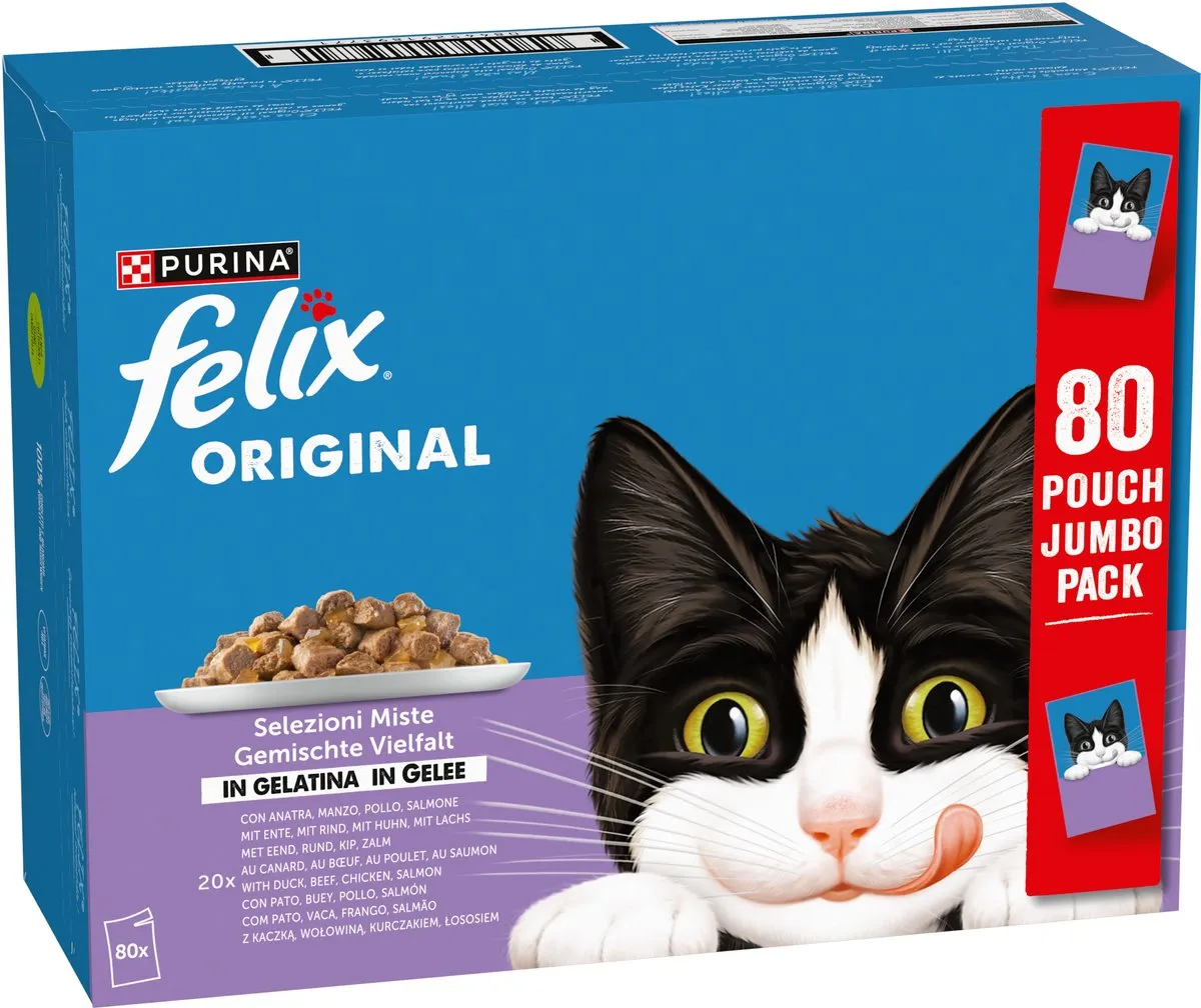 Purina Felix Mix Selectie in Gelei Natvoer - 80x85g