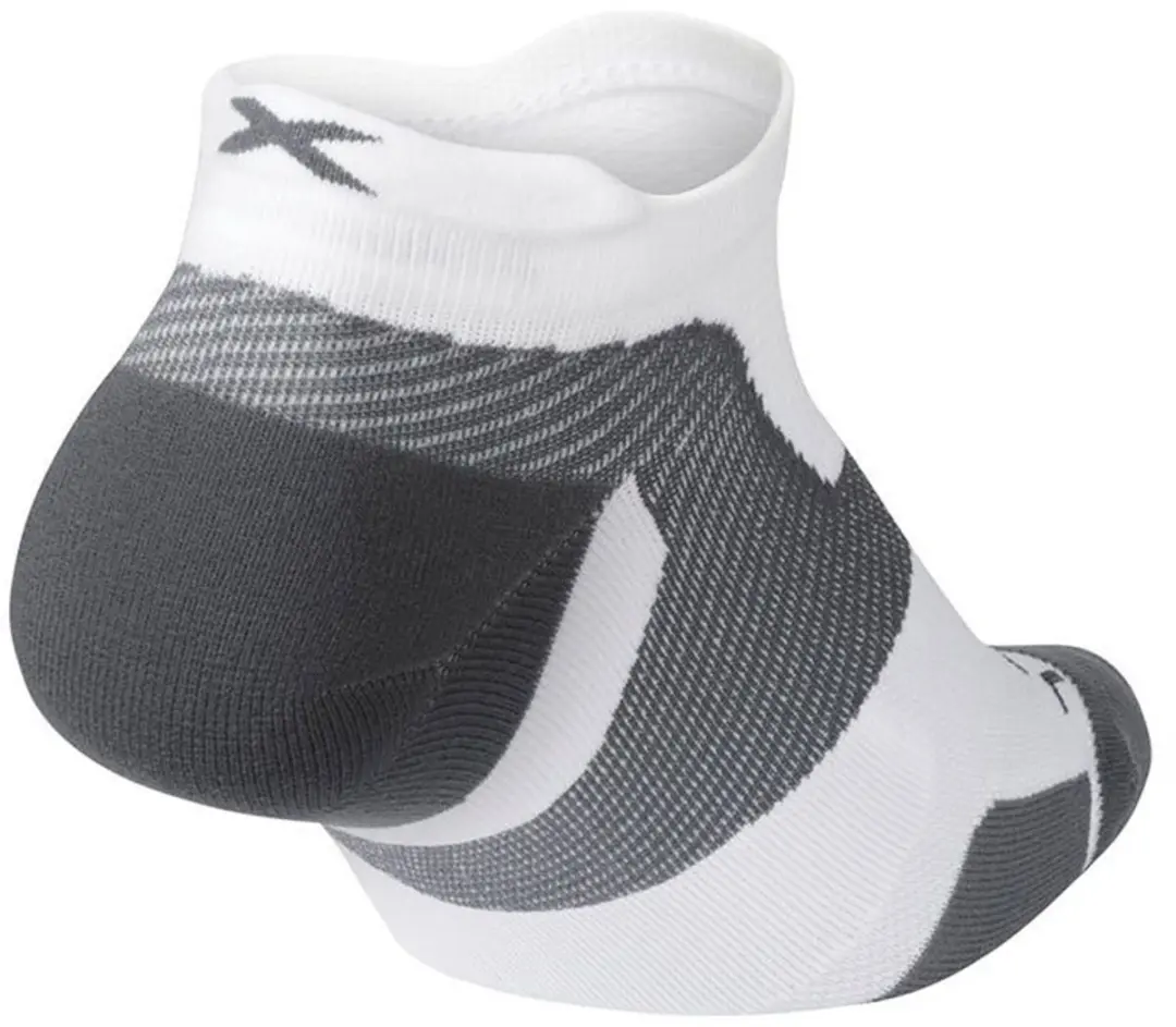 2XU Vectr LightCushion Onzichtbare Sokken - Wit/Grijs - afbeelding 2 van 4