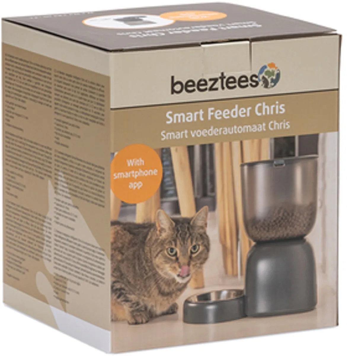 Beeztees Chris Smart Voerbak Kat - Antraciet - 32x32,7x8,7 cm - afbeelding 6 van 6