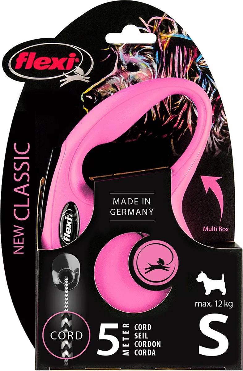 Flexi New Classic Hondenriem Koord 5m - Roze