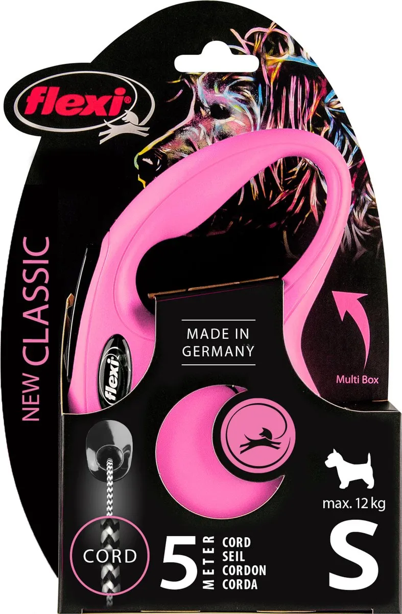 Flexi New Classic Hondenriem Koord 5m - Roze