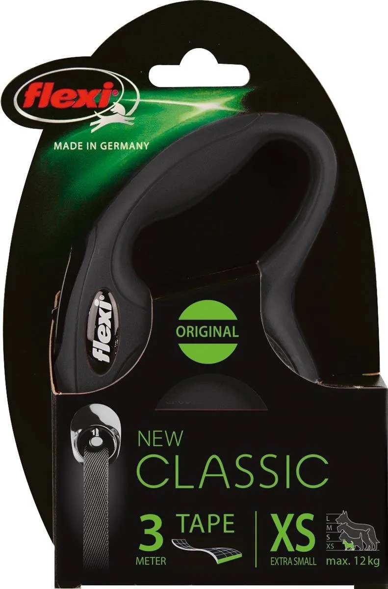 Flexi New Classic Tape Hondenriem XS - 3m - Zwart - afbeelding 6 van 6